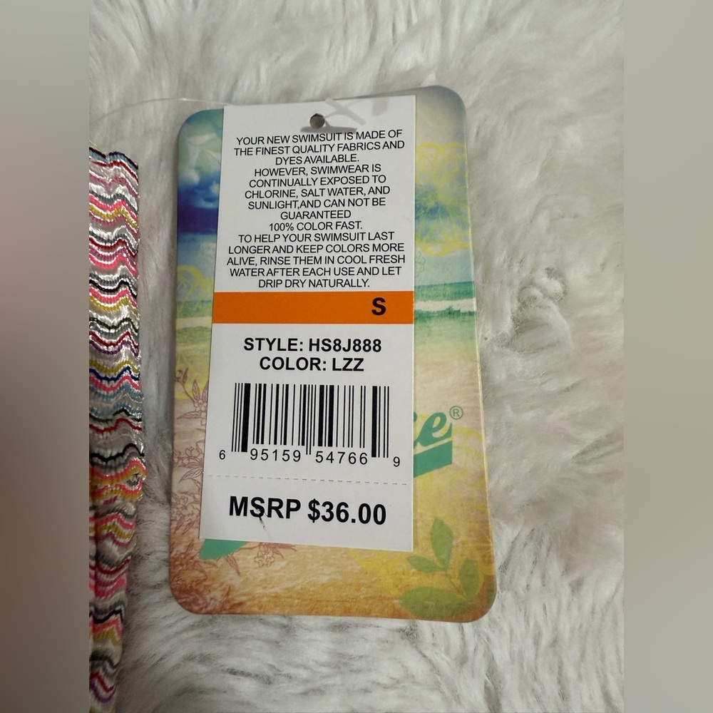 NWT Hobie Rainbow Criss Cross Swim Top - Picture 5 of 10